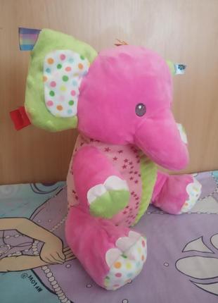 Большая плюшевая игрушка-погремушка слоник от b&m2 фото