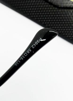 Porsche design модные солнцезащитные очки капли черные с золотом поляризированные7 фото