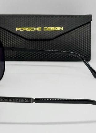 Porsche design стильные мужские солнцезащитные очки капли черные поляризированные в черном металле3 фото