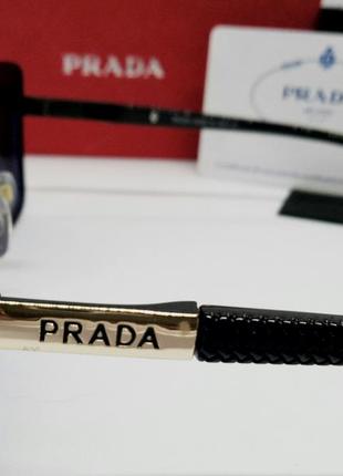 Prada модні чоловічі сонцезахисні окуляри класика чорні з золотом поляризированные4 фото