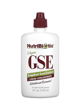 Nutribiotic веганские экстракт семян грейпфрута gse, жидкий концентрат, 118 мл