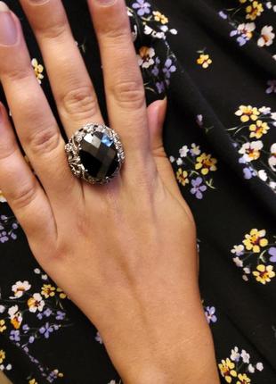 Перстень з чорним каменем ,елітна біжутерія parfois3 фото