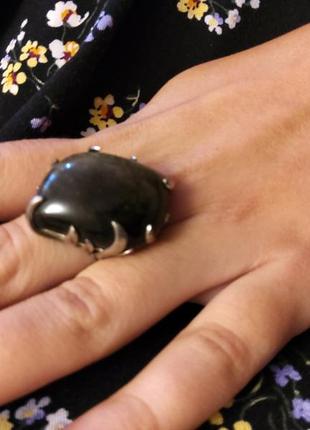 Перстень з чорним каменем ,елітна біжутерія parfois4 фото