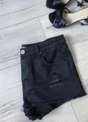 Шикарні  джинсові чорні шорти-мом від brave soul💣3 фото
