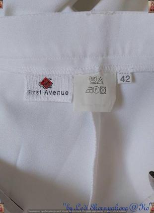 Фирменные avenue нарядные стильные белоснежные бриджи/штаны с вышивкой, размер хл7 фото