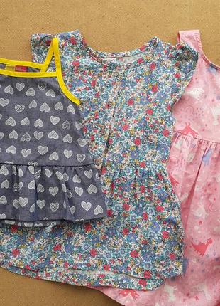Набір літнього одягу на дівчинку 2-3 роки, сарафан, туніка, топ