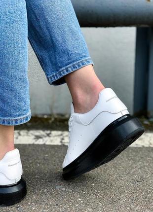 Кросівки жіночі alexander mcqueen low white black / жіночі кросівки маквин3 фото