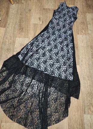 Шикарное кружевное платье в пол1 фото