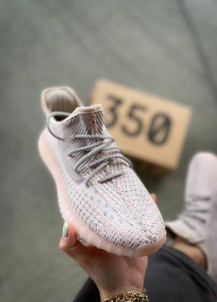 Adidas yeezy 350 v2 "synth reflective" женские кроссовки  адидас ези буст розовые6 фото