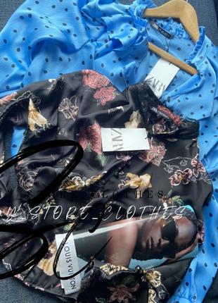 Шовкова приталена блуза з кружевом zara6 фото