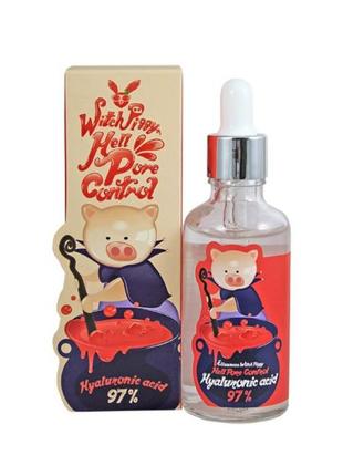 Elizavecca witch piggy hell pore control, сироватка з 97%-ної гіалуронової кислотою, 50 мл