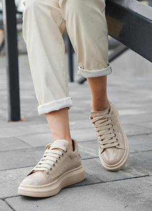 Кросівки жіночі alexander mcqueen low light beige matte / жіночі кросівки маквин5 фото