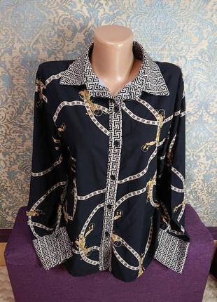 Красивая женская блуза в рисунок версаче рубашка батник блузка блузочка р.44/469 фото