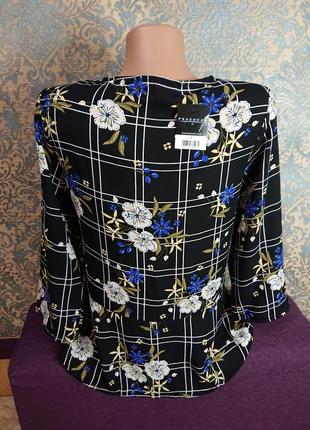 Красивая женская блуза в цветы блузка блузочка р.s3 фото