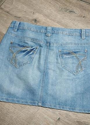 Юбка джинсовая голубая3 фото