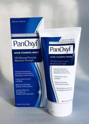 Panoxyl acne foaming wash benzoyl peroxide 10% maximum strength пінка для вмивання для проблемної шкіри1 фото