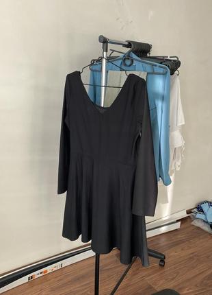 Ідеальне маленьке чорне плаття з довгим рукавом 2022 back to school в школу, офіс, на роботу3 фото