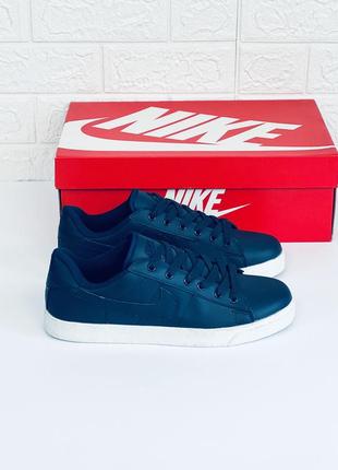 Чоловічі шкіряні кросівки кеді nike court royal blue кросівки найк корт кеди nike court