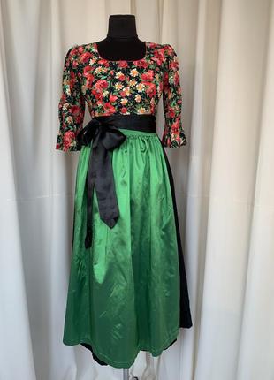 Дирндль платье с фартуком баварский альпийский костюм дефект винтаж