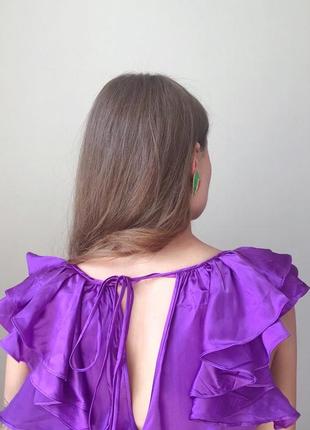 100% шовк. блуза фіолетова на літо легка натуральна
