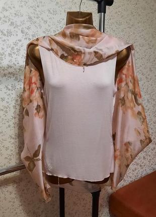 Блуза h trend італія шовк, віскоза р. s m l палантин6 фото