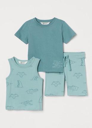 Набір футболка + майка + шорти h&m на хлопчика 3-4-5-6 років hm костюм річний комплект
