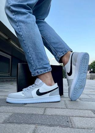 Чоловічі шкіряні кросівки nike air jordan 1 #найк5 фото