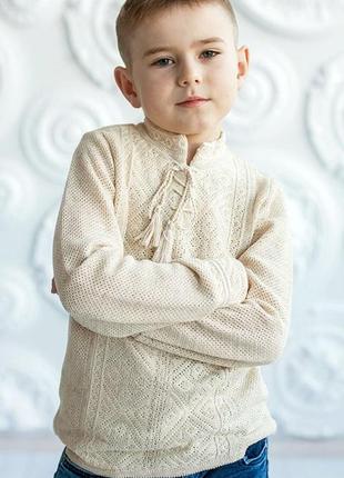Джемпер вишиванка на хлопчика кофта вишита тонкий светр з довгим рукавом2 фото