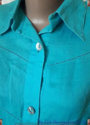 Удлинённая фирменная queen блуза/рубашка/платье/туника со 100% рами в бирюзе, размер м-л5 фото