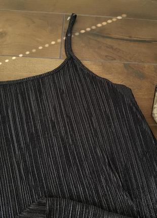 Sale summer черное платье мили плиссе с мелкими блестками4 фото