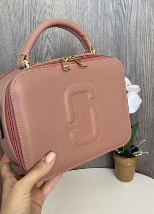 Яркая женская мини сумочка через плечо каркасная сумка розовая2 фото