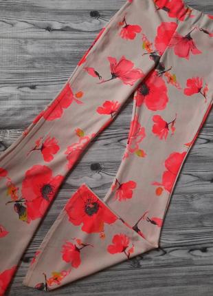 Штаны брюки клеш принт цветы винтаж
