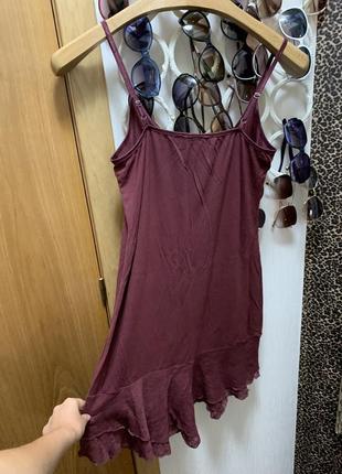 Хлопковая ночнушка бордовая ночнушка пижама-платье7 фото