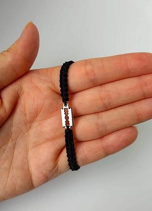 Браслет на руку чорний лезо