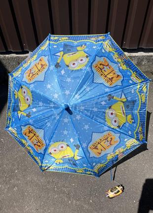 Парасолька дитяча міньйони парасолька дитячий тростина міньйони3 фото