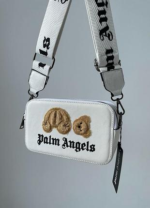 Сумка palm angels teddy white белая кросс боди женская