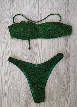 Купальник rae з люрексом зелений