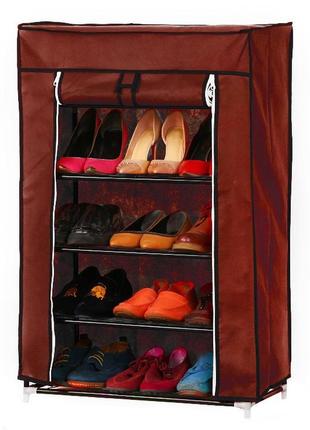 Полиця-шафа для взуття тканинна в-5 burgundy (14965)1 фото