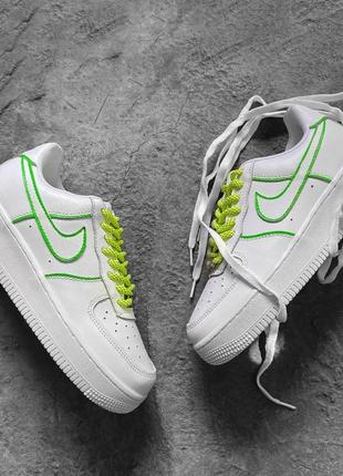 Кросівки nike air force 1 low white custom1 фото