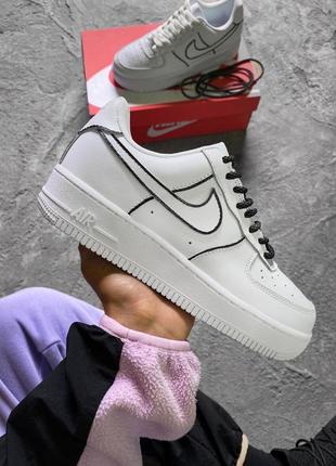 Кросівки nike air force 1 low white custom reflective1 фото