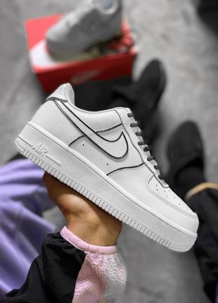 Кросівки nike air force 1 low white custom reflective4 фото