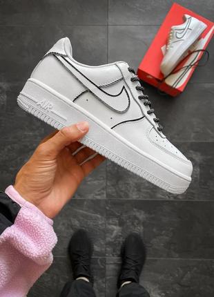 Кросівки nike air force 1 low white custom reflective6 фото