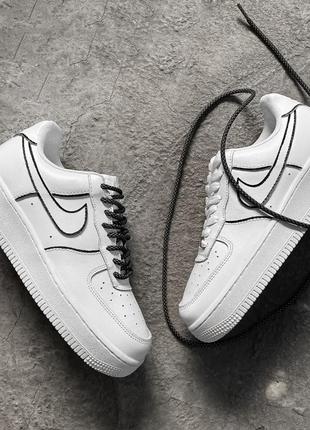 Кросівки nike air force 1 low white custom reflective2 фото