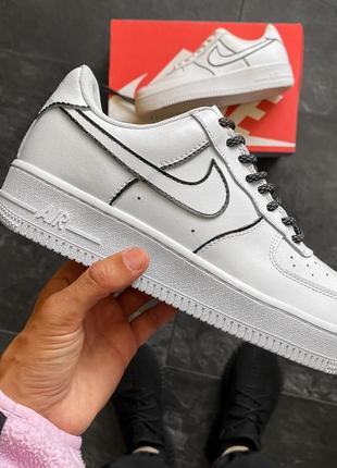 Кросівки nike air force 1 low white custom reflective9 фото