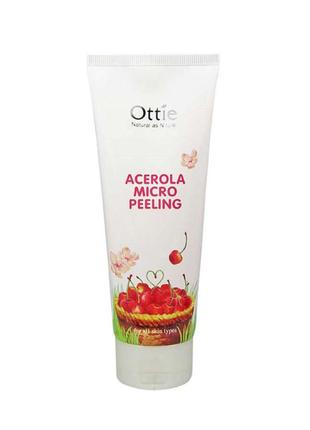 Пилинг-скатка с вишней ottie acerola micro peeling