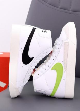 Женские кроссовки nike blazer mid ‘77 vintage white greеn 36-37-38-39-40