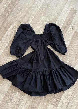 Чорна сукня рюши фонарік пишне коротке zara парашют1 фото