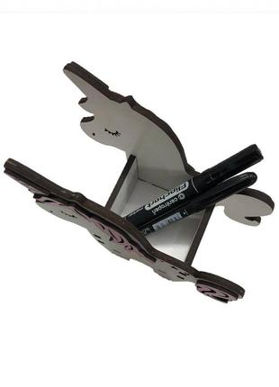 Підставка для олівців/ручок purewooddecor єдинорог 18х18х7,5 см2 фото