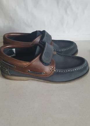 Стильные топсайдеры,макасины на лепучке нубук натуральный.