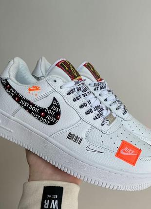 Кроссовки nike air force 1 low "just do it" white белые кожанче низкие